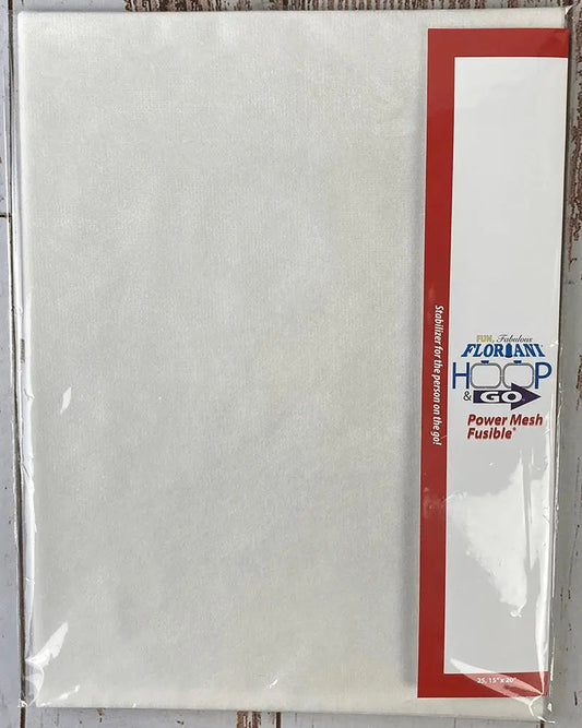 Floriani Hoop N Go 15" Power Mesh Natural Fusible -FPMNAF 15"x20"-25PK