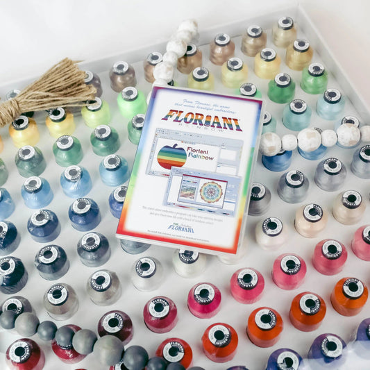 Floriani Thread 120 Spool Set - Spectrum Combo  -Includes F120TS &  Rainbow Software Preactivated