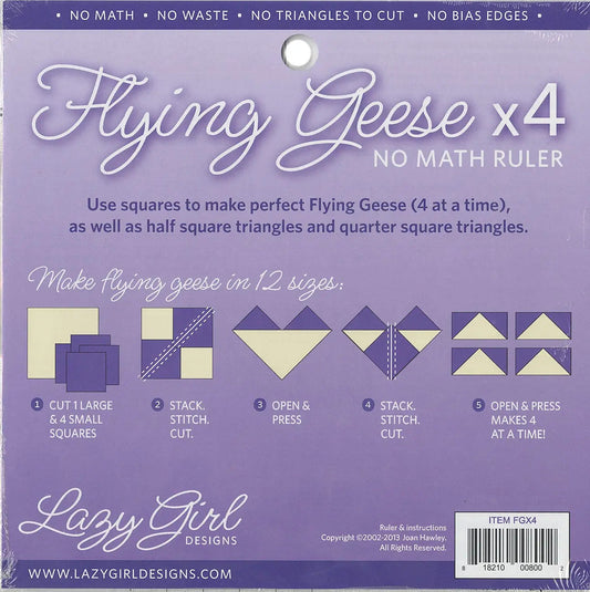 Flying Geese X 4   No Math Ruler 8 1/4in sq