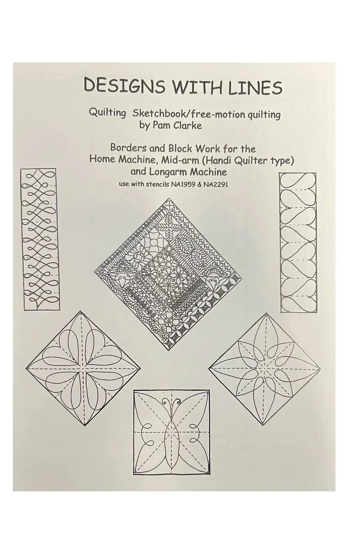 Designs with Lines Quilting Sketchbook/Free Motion Quilting for the Home, Mid-arm and Longarm Machine