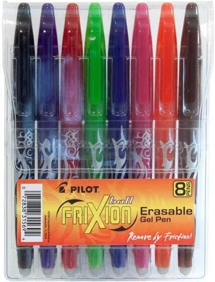 Frixion Pen Assortment 8 pack Fine Point 0.7mm Heat Erase