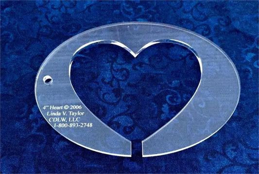 4" Heart in 6 3/4" Oval Template