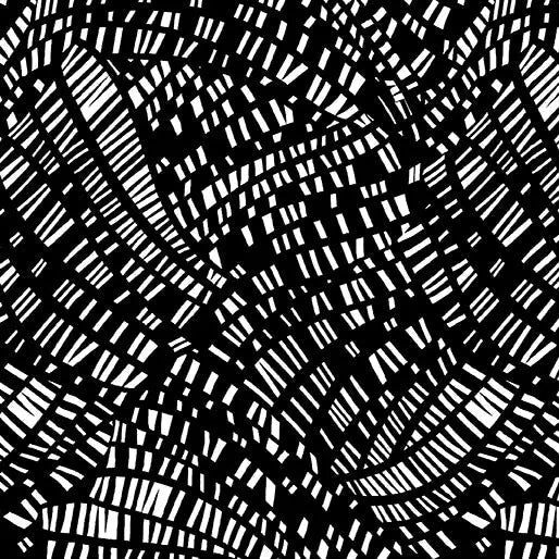 Go with the Flow Mosaic Flow Black/White Cotton 44"/45" Fabric Per Yard
