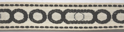 Godiva Collection - 1 1/2" width CIRCLE PATTERN BRAID (25 Yard Roll) - BR-7097-28/66 Beige and Chocolate