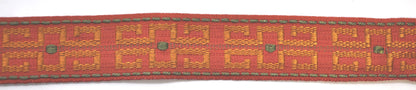 Godiva Collection - 1 1/2" width KEY PATTERN BRAID (25 Yard Roll) - BR-7096-88/61 Dark Brick and Mocha