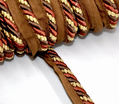 Godiva Collection - 3/8" Width CORD with LIP (50 Yard Roll) - BC-10097-88/66 Dark Brick and Chocolate