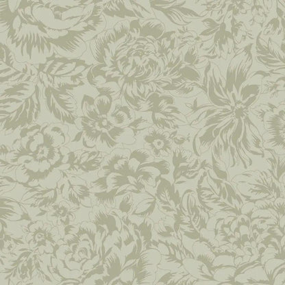 Green Tonal Floral La Fleur Flannel Cotton 42"/43" Fabric Per Yard