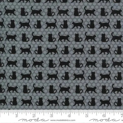 Grey Cat Parade Midnight Magic 2 Mist 44"/45" Fabric Per Yard