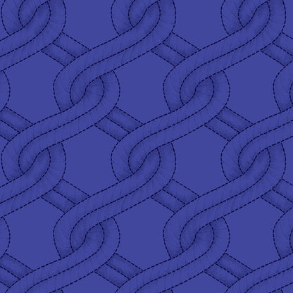 Royal Blue Twisted Rope Stitched Braid Cotton Wideback Fabric Per Yard