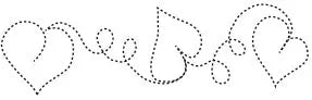 1947 Hearts and Loops Stencil 3.5"x14"