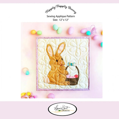 Hippity Hoppity Bunny Sewing Applique Embroidery Pattern