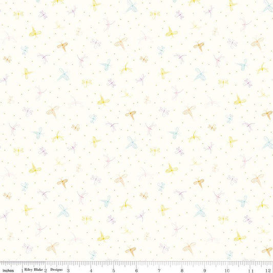 Hush Hush 5 Dashing Dragonflies Cotton 43"/44" Fabric Per Yard