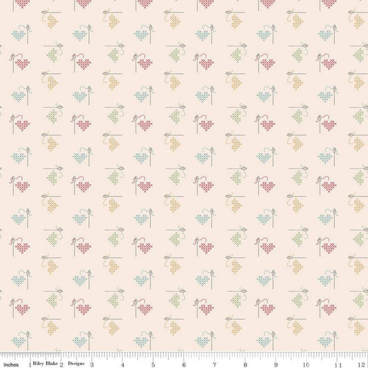 Hush Hush 5 Stitched with Love Cotton 43"/44" Fabric Per Yard