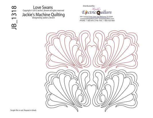 1318 Love Swans Pantograph by Jackie Brown