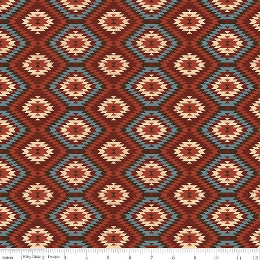 John Wayne American West Southwest Red 43"/44" Fabric Per Yard