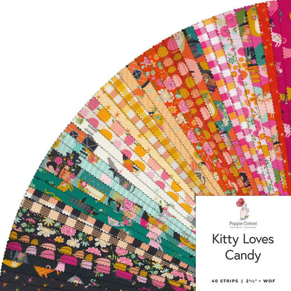 Kitty Loves Candy Poppie Cotton 2.5" Strips