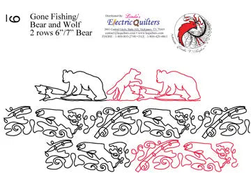 009 Fish, Bear & Wolf Pantograph by Linda V. Taylor