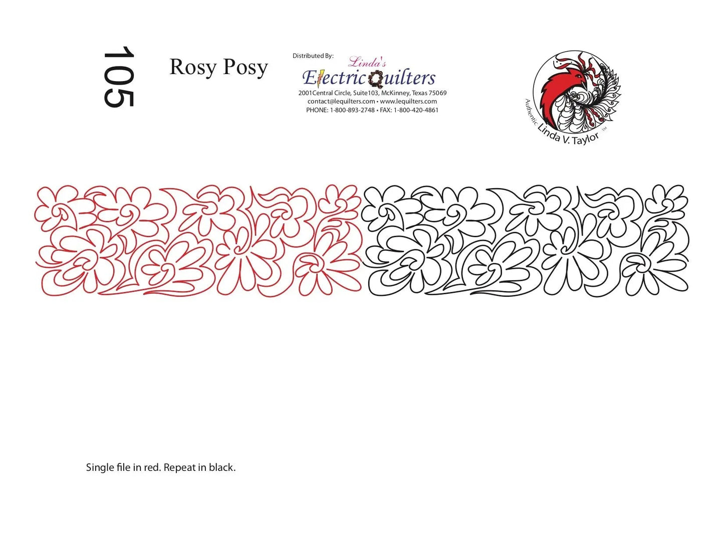 105 Rosy Posy Pantograph by Linda V. Taylor
