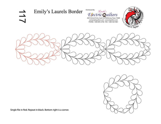 117 Emily's Laurels Pantograph with Blocks by Linda V. Taylor