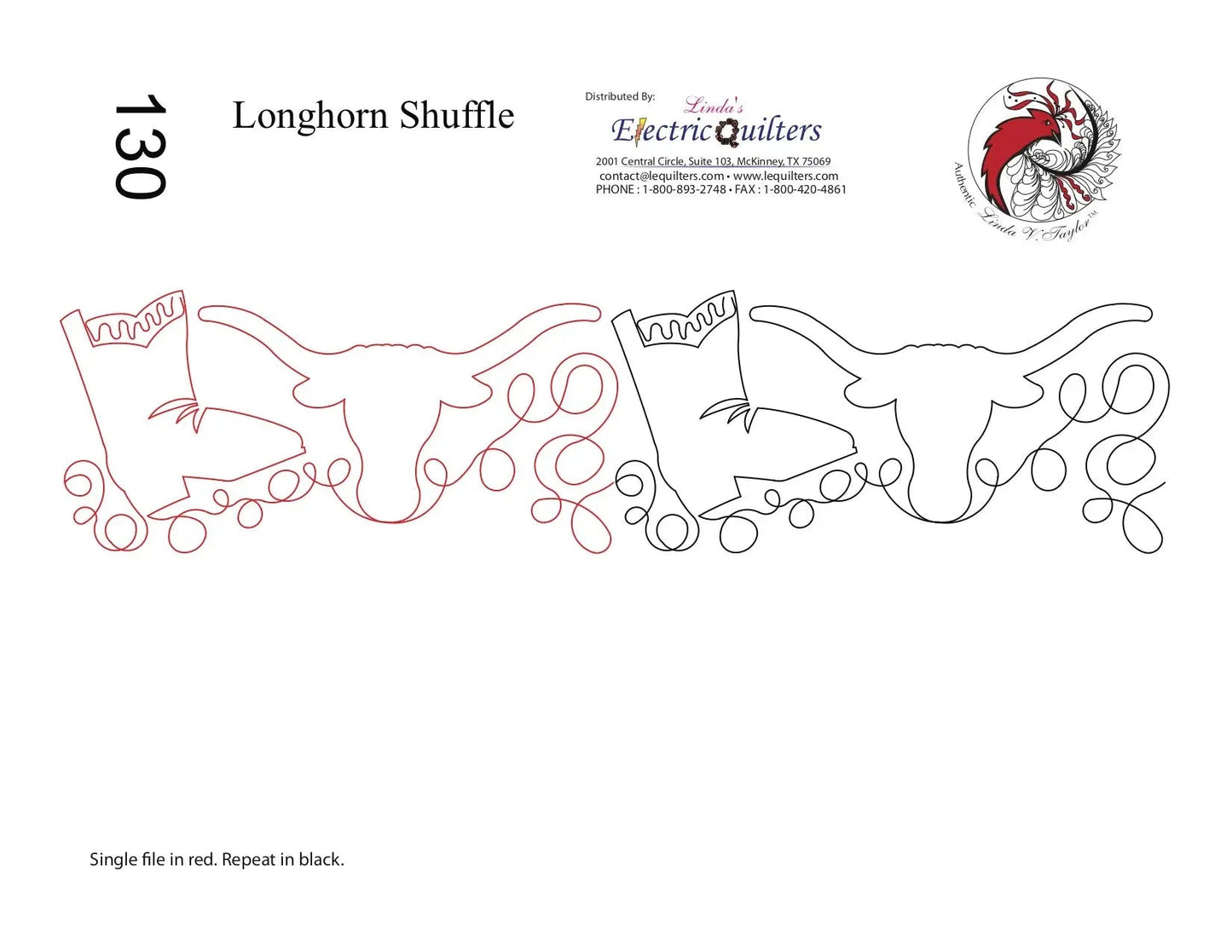 130 Longhorn Shuffle Pantograph by Linda V. Taylor