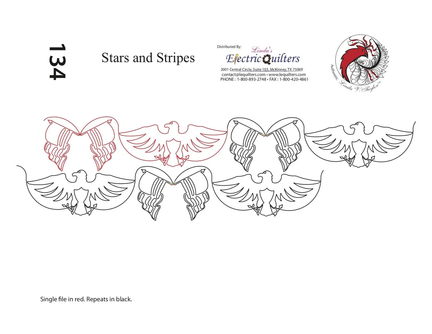 134 Stars And Stripes Pantograph by Linda V. Taylor