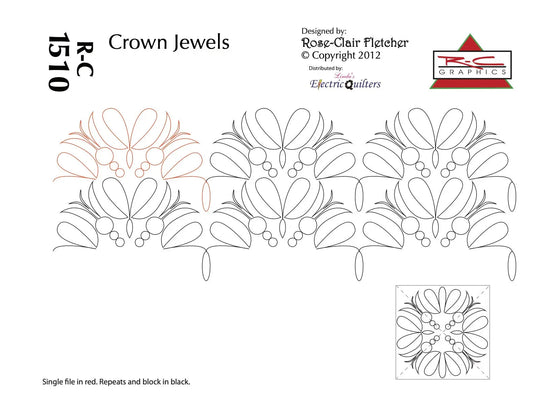 1510 Crown Jewels Pantograph And Block by Rose-Clair Fletcher