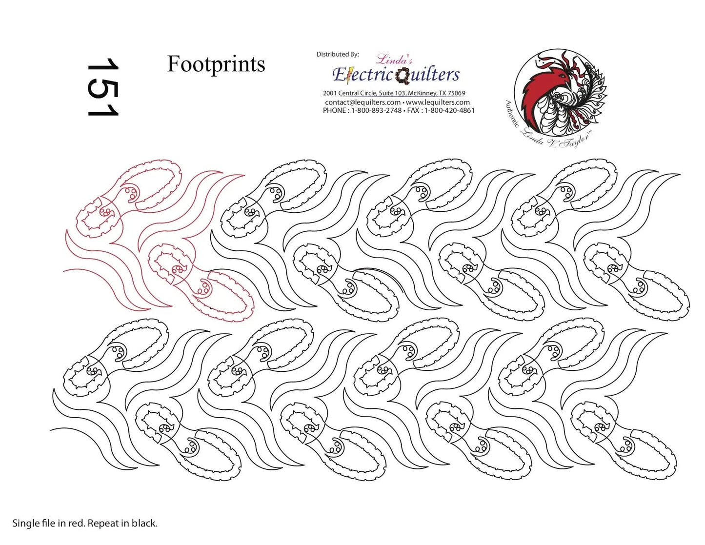 151 Footprints Pantograph by Linda V. Taylor