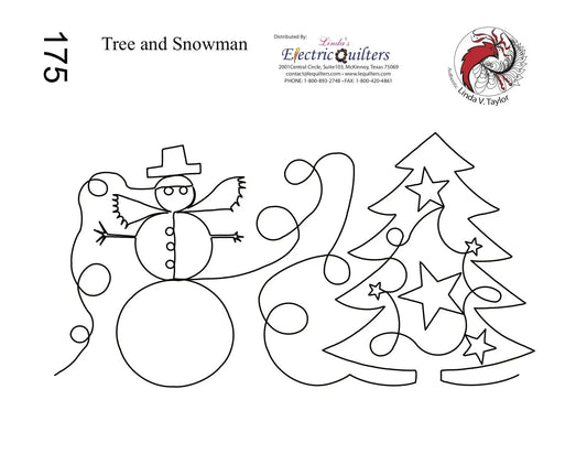 175 Trees And Snowman Pantograph by Linda V. Taylor