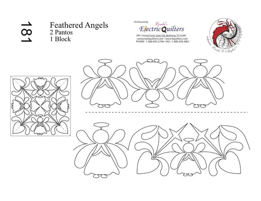 181 Feathered Angels Pantograph with Blocks by Linda V. Taylor