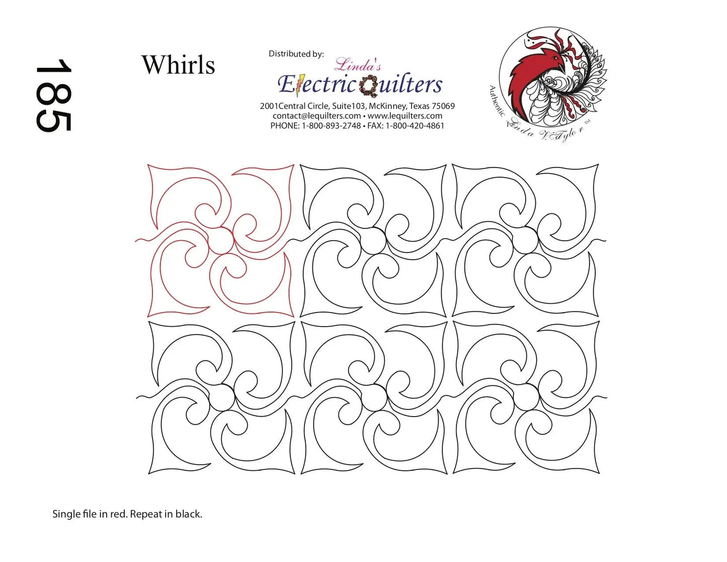185 Whirls Pantograph by Linda V. Taylor