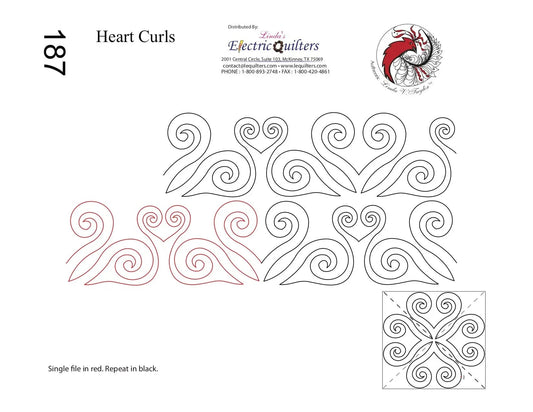 187 Heart Swirls Pantograph with Blocks by Linda V. Taylor