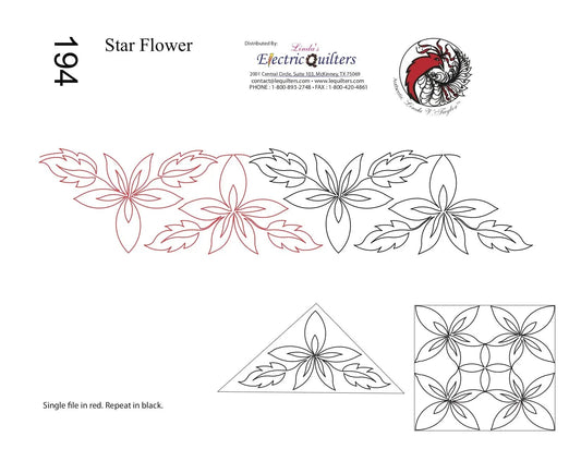 194 Star Flower Pantograph with Blocks by Linda V. Taylor