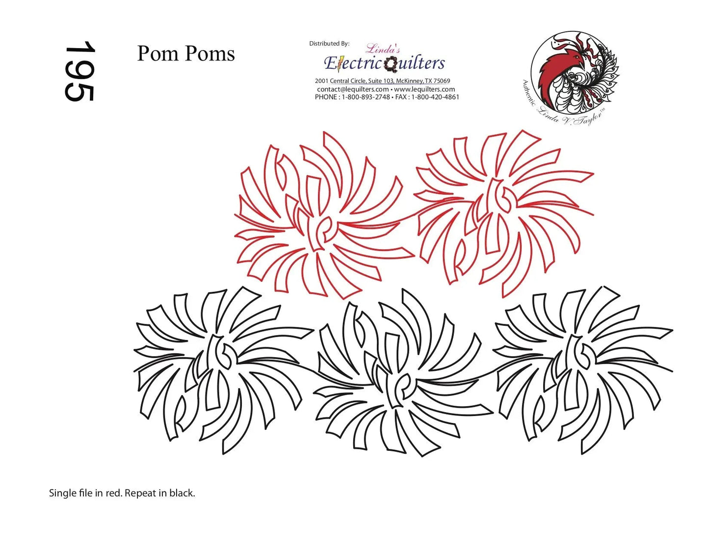 195 Pom Poms Pantograph by Linda V. Taylor