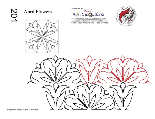 201 April Flowers Pantograph And Blocks Combo
