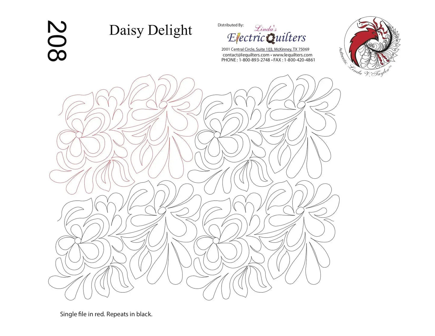 208 Daisy Delight Pantograph by Linda V. Taylor