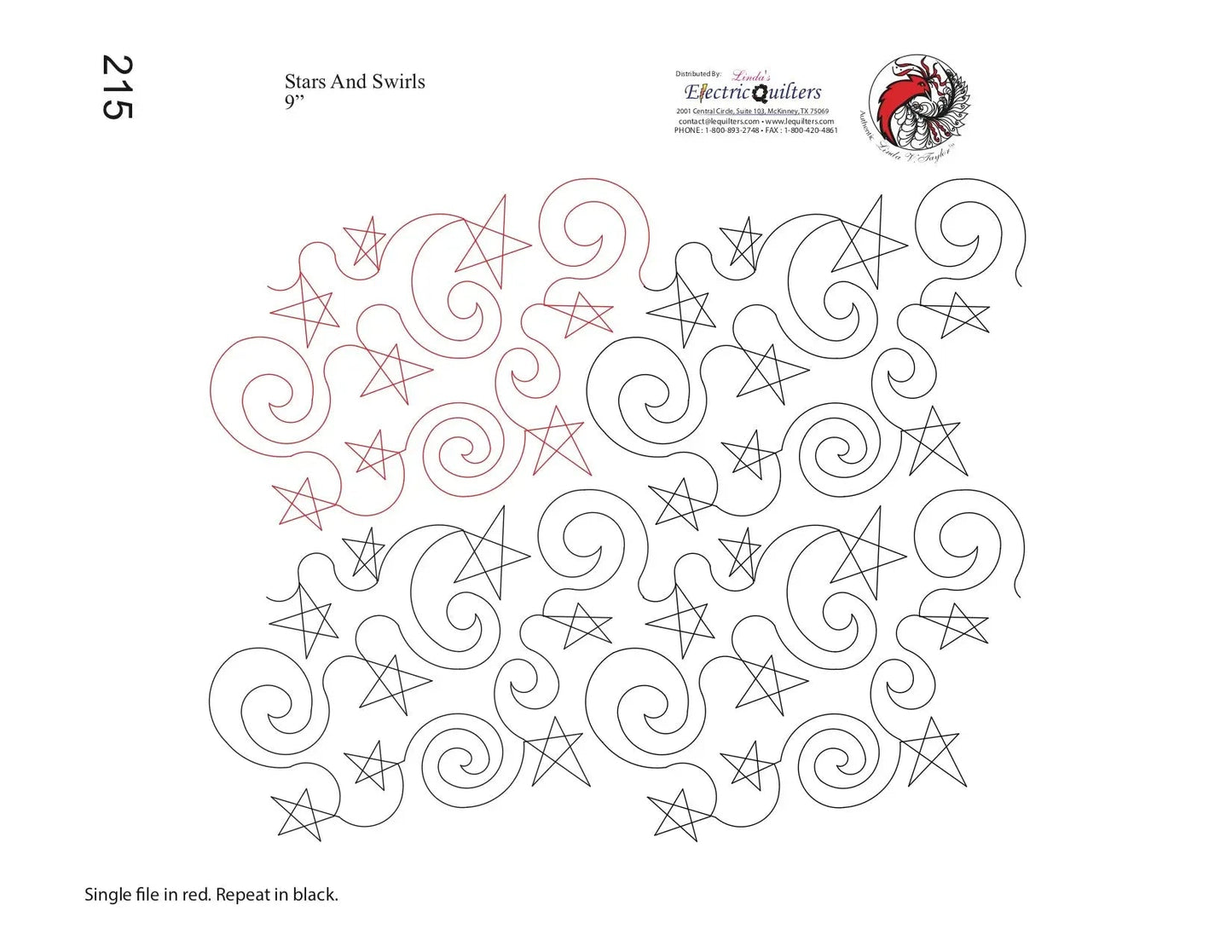 215 Stars And Swirls Pantograph by Linda V. Taylor