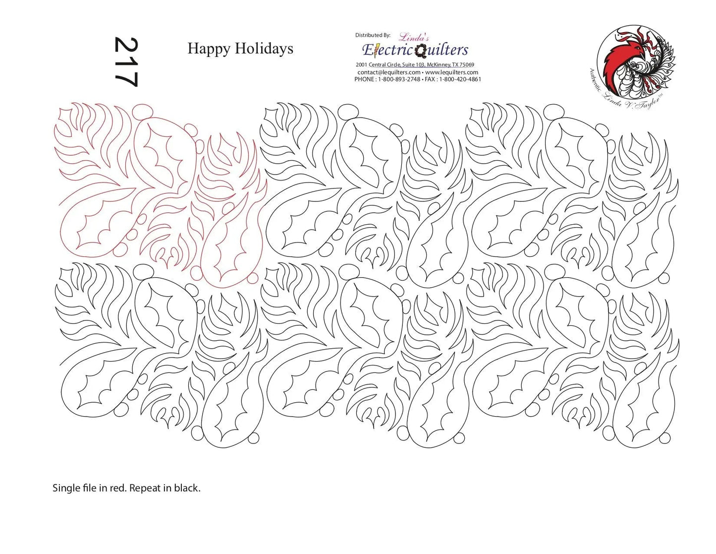 217 Happy Holidays Pantograph by Linda V. Taylor