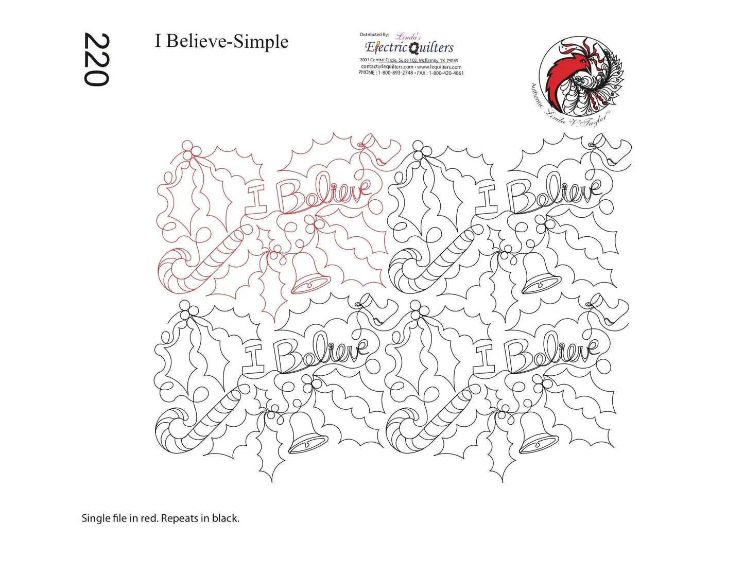 220 I Believe Simple Pantograph by Linda V. Taylor