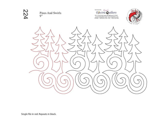 224 Pines And Swirls Pantograph by Linda V. Taylor