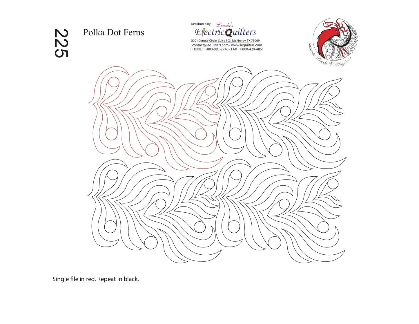 225 Polka Dot Ferns Pantograph by Linda V. Taylor