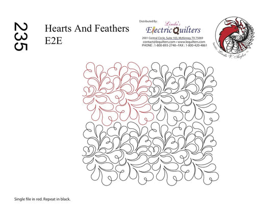 235 Hearts And Feathers Pantograph by Linda V. Taylor