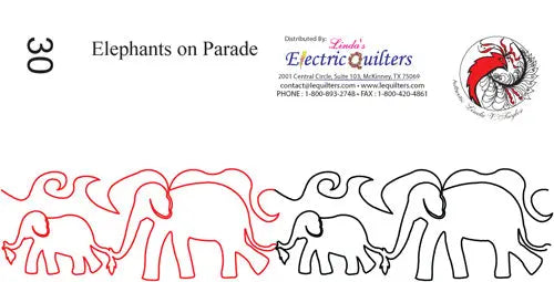 030 Elephants On Parade Pantograph by Linda V. Taylor