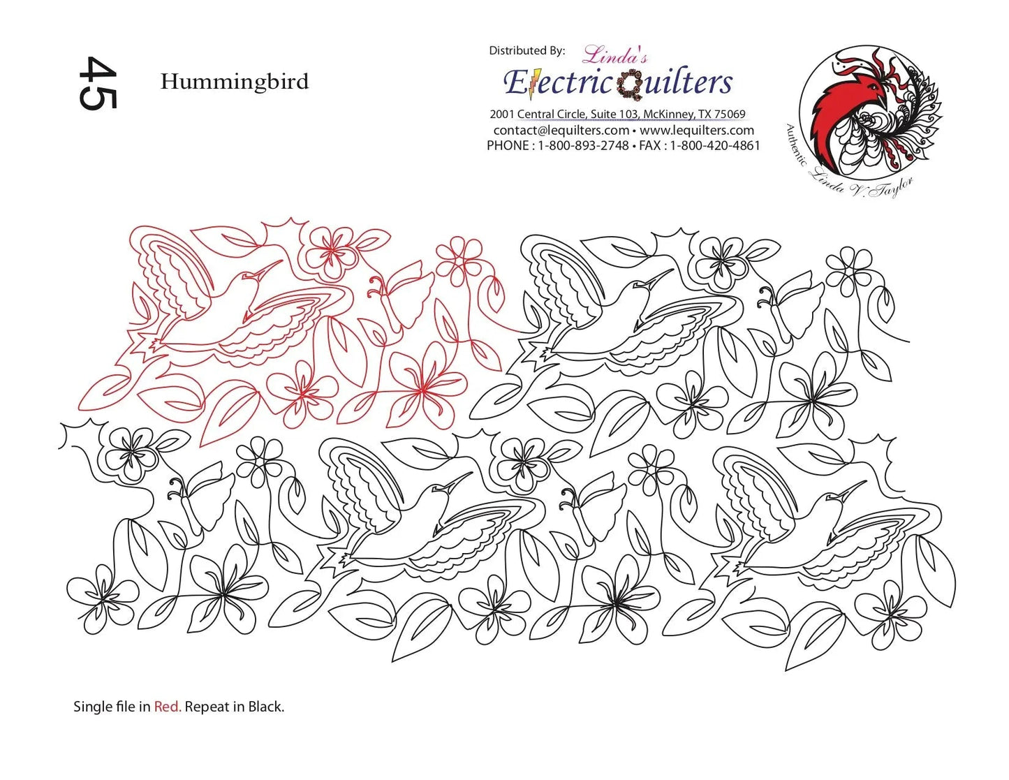 045 Hummingbird Pantograph by Linda V. Taylor