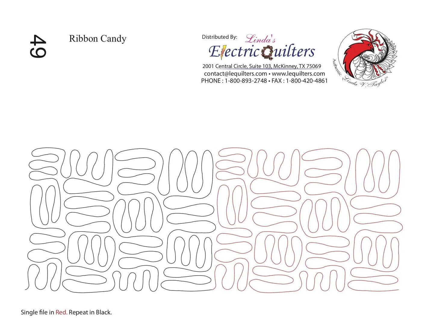 049 Ribbon Candy Pantograph by Linda V. Taylor
