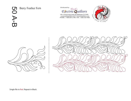 050 Berry Feather Fern Pantograph by Linda V. Taylor
