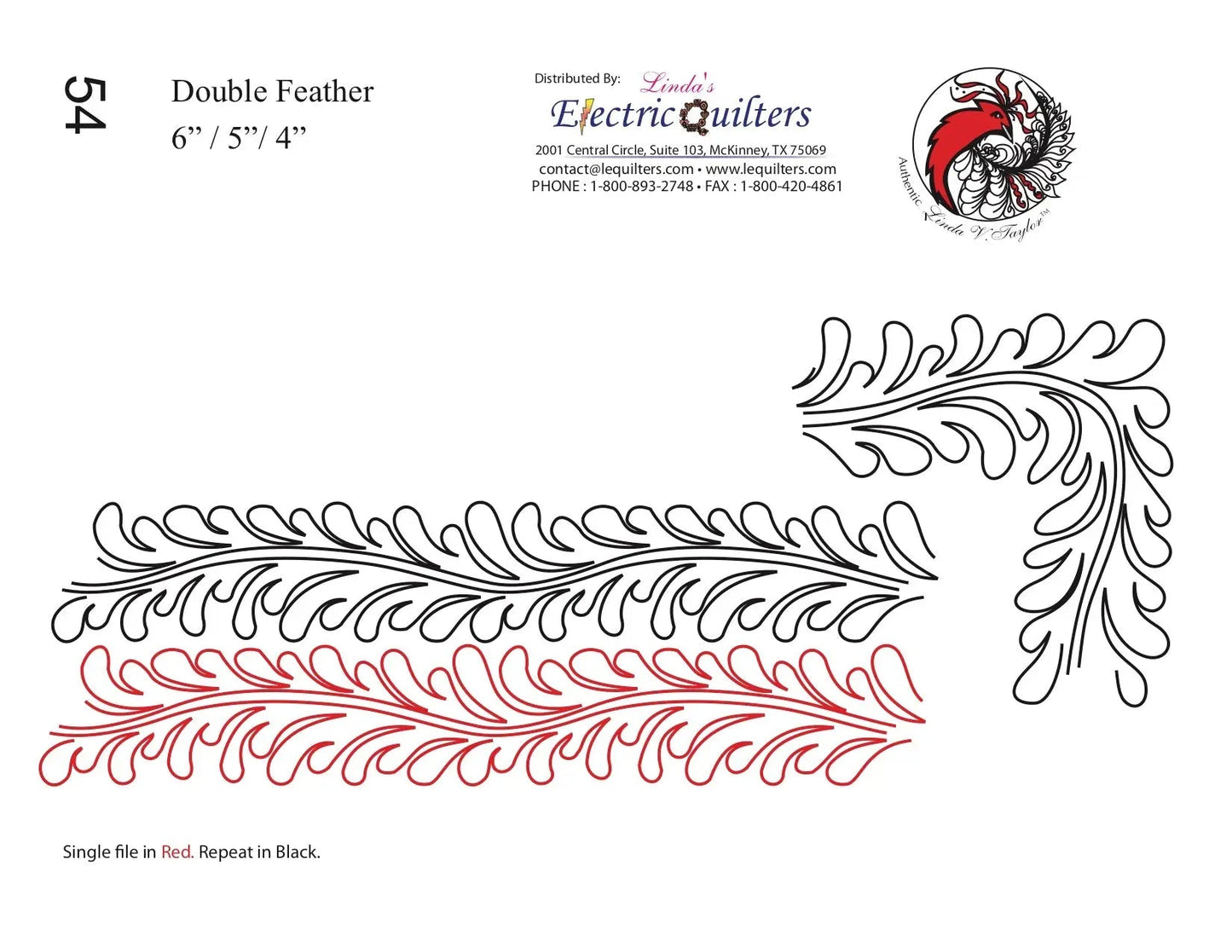 054 Double Feather Pantograph by Linda V. Taylor