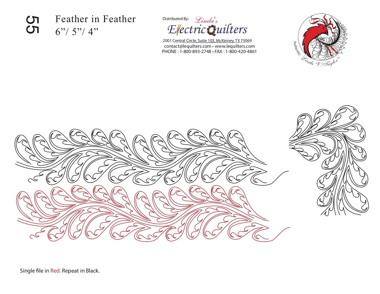 055 Feather In Feather Pantograph by Linda V. Taylor
