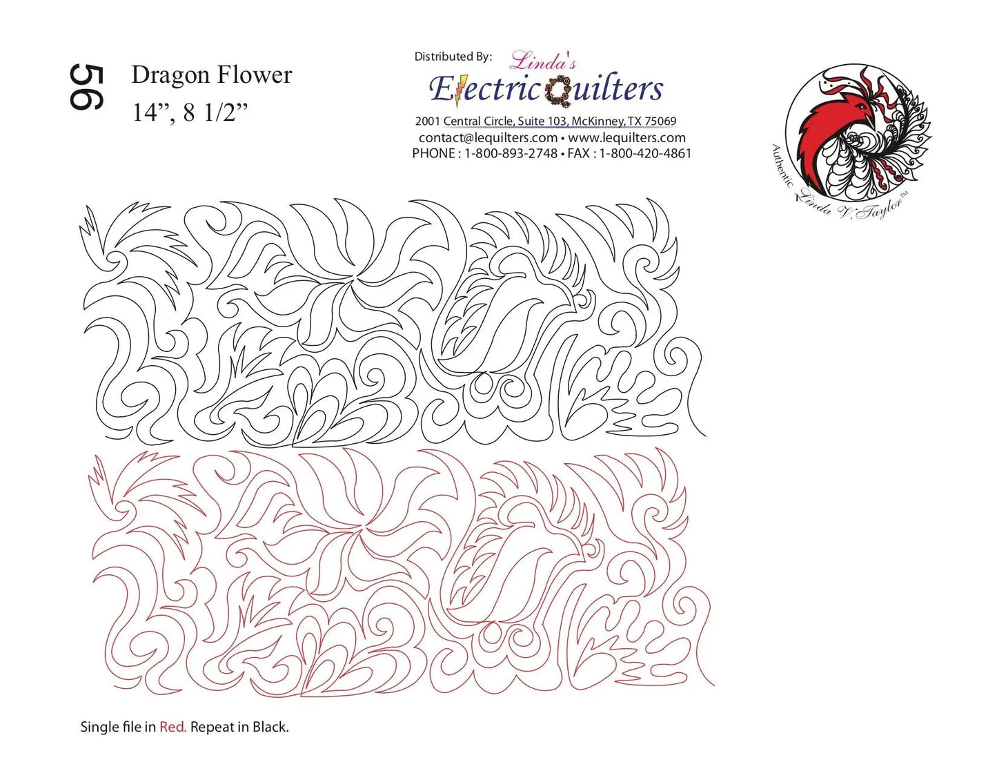 056 Dragon Flower Pantograph by Linda V. Taylor