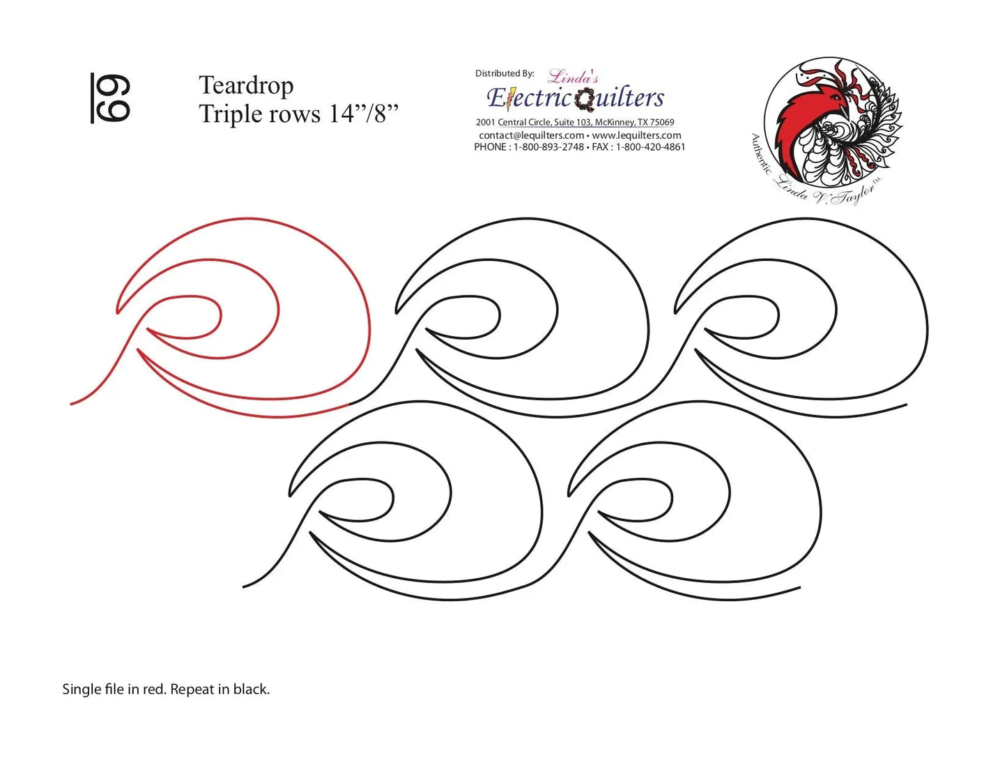 069 Teardrops Pantograph by Linda V. Taylor