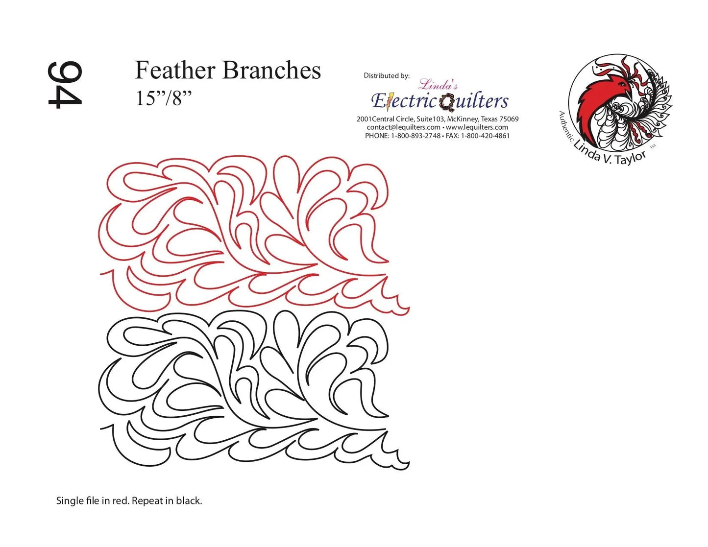 094 Feather Branches Pantograph by Linda V. Taylor